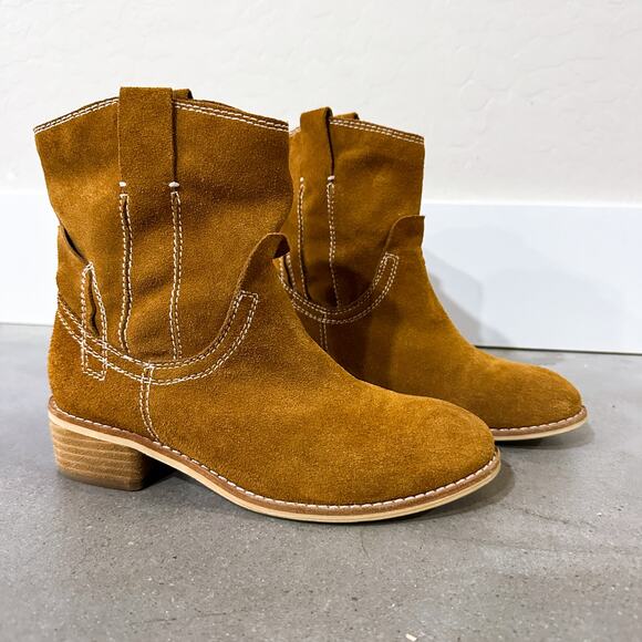 Jeffrey Campbell Shoes - Jeffrey Campbell St. Elmo Camel Brown Suede Cowgirl Western Boots Bootie 6.5
